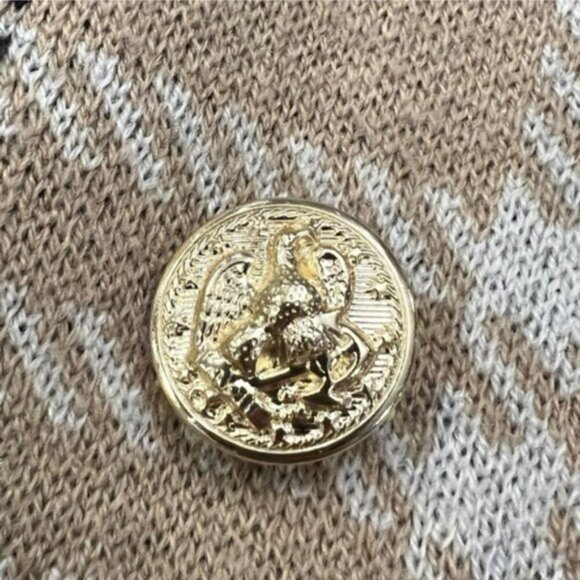 Anne Klein Neutral Tan Plaid Open Front Sweater Blazer Size S - Picture 4 of 6